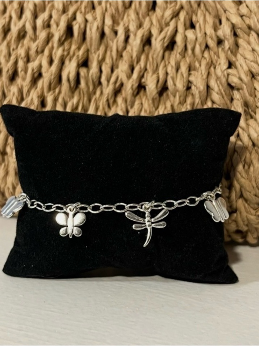 Sterling Silver 925 Italy Charm Bracelet Butterfly Dragonfly 🦋